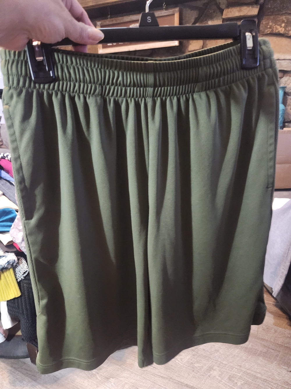 tek gear Men's Olive Athletic Relaxed-Fit Shorts